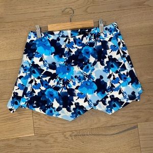 AQUA Textured Floral Print Skort